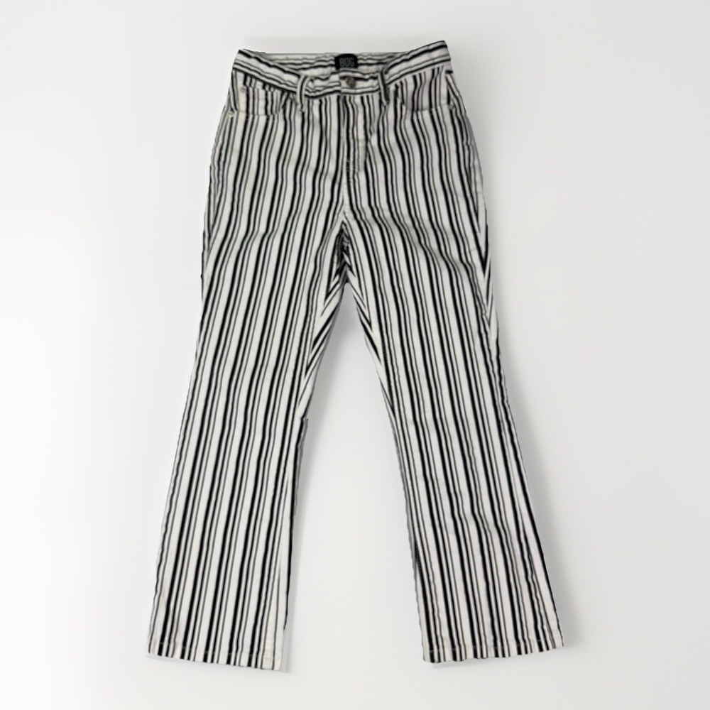 BDG Urban Outfitters Size 27 Striped Cropped Jeans Black White Straight Leg